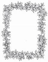 Frames Border Borders Frame Flower Floral Printable Pages Pattern Medieval Book Coloring Colouring Diy Paper Weaving Loom Drawing Vector Illuminated sketch template