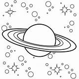 Coloring Pages Saturn Planet Space Visit sketch template