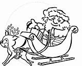 Sleigh Reindeer Rudolph Santas Getdrawings Claus sketch template