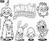 Moshi Monsters Coloring Pages Six Monster Printable Games Oncoloring sketch template
