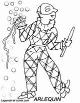 Arlequin Colombine Pierrot Picasso Confettis Joyeux Dessins Coloriages sketch template
