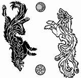Wolf Tattoo Fenrir Norse Tattoos Nordic Tribal Sons Drawing Celtic Lizzard Da Viking Deviantart Hati Mythology Skoll Designs Symbol Lobo sketch template