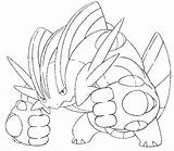 Pokemon Coloring Swampert Pages Print Color Kids sketch template