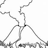 Volcano Coloring Eruption Magma Netart sketch template
