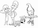 Neutron Jimmy Coloring Pages Adventures Children Small sketch template