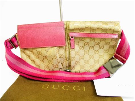 Gucci Gg Canvas Pink Fannyandwaist Packs Belt Bag Purse