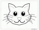 Coloring Cat Face Head Pages Kitten Hat Print sketch template