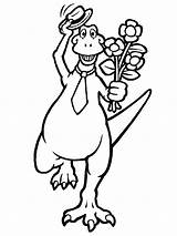 Coloring Dinosaur Pages Animals Dino2 Brontosaurus Flowers Print Easily Advertisement Hellokids Color sketch template