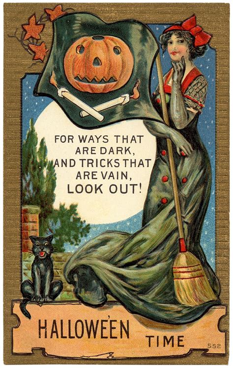vintage halloween postcard image  graphics fairy  printable