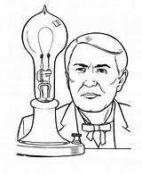 Edison Thomas Coloring Pages History Printable Usa Printables People Alva Famous Clipart Grade Americans Drawing Light Jefferson Newton 6th Bulb sketch template