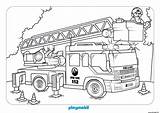 Playmobil Pompier Colorear Bomberos Coches Ausmalen Fichas sketch template
