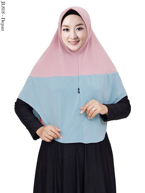 jual jilbab jersey panjang kombinasi  warna model pinguin terbaru