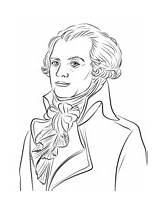 Robespierre Coloring Maximilien Lafayette Pages Marquis sketch template