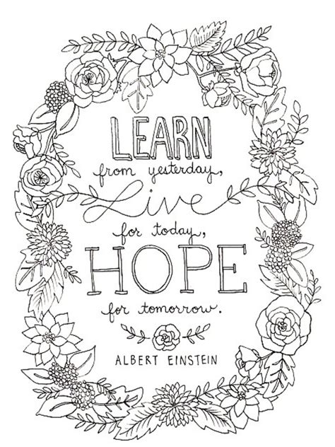 inspirational quotes coloring pages  printable printable templates