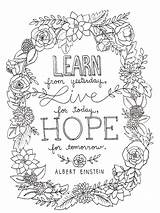 Coloring Pages Quote Quotes Inspirational Printable Adult Good Colouring Color Words Einstein Floral Printables Simple Albert Awesome Drawing Choose Board sketch template
