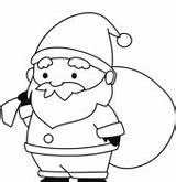 Santa Coloring Claus Pages Sack Christmas sketch template
