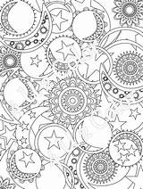 Coloring Moon Pages Sun Stars Adults Mandala Printable Star Tropical Adult Color Drawing Colouring Sheets Etsy Print Getcolorings Getdrawings Unique sketch template