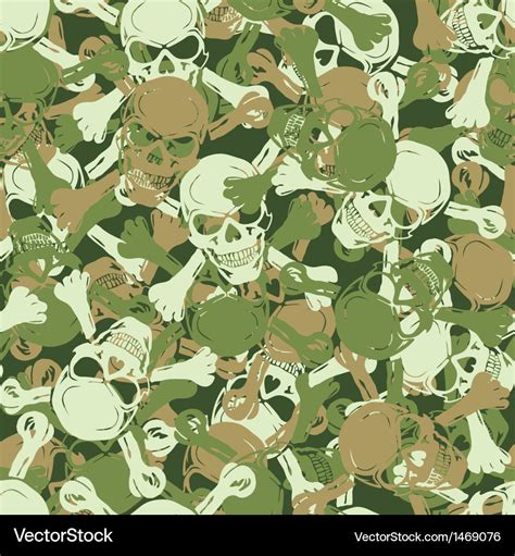 seamless skull camouflage pattern royalty  vector image