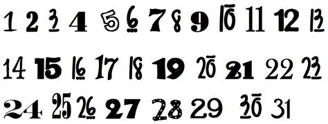 collection  png fancy numbers pluspng
