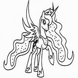 Coloring Pages Princess Pony Little Luna Celestia Moon Nightmare Mlp Adult Unicorn Ponies sketch template