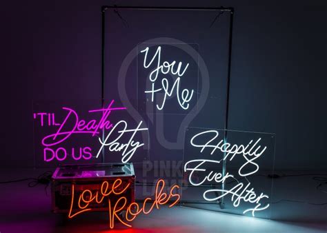 wedding neon sign hire pink lamp event production