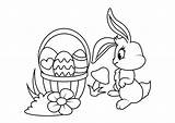 Easter Coloring Basket Bunny Fargelegge Bilde Med sketch template