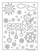 Spring Coloring Pages Printable Color Easy sketch template