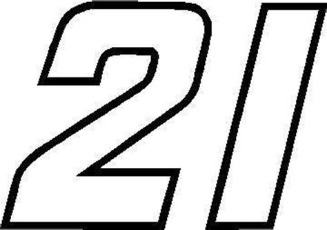 race number outline decal sticker