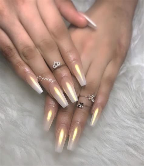 pin  charne  nail inspiration gold nails ombre chrome nails ombre acrylic nails