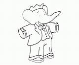 Coloring Babar Pages Popular sketch template