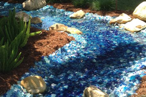 backyard design ideas exotic pebbles  glass