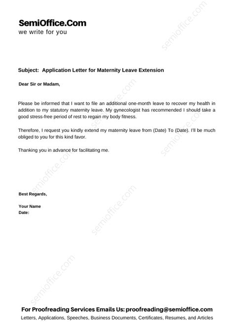 maternity leave extension letter sample semiofficecom