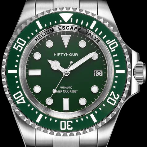 mod rolex submariner homage diver automatic  stainless steel band ceramic bezel luxury