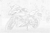 Coloring Kawasaki Motorcycle Panda Mimi sketch template