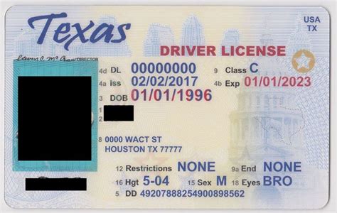 texas paper license template