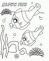 Sea Coloring Life Fish Pages Clown Cute Print Color Kids Animals Painting Wallpaper Clipart Comments Coloringhome Library Line sketch template