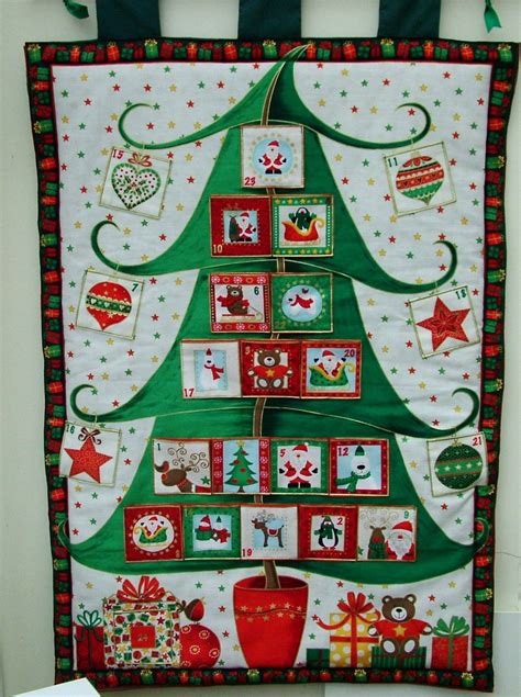 christmas advent calendar quilted christmas tree advent etsy christmas advent calendar