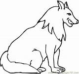Wolf Coloring Pages Howling Sitting Template Wolves sketch template