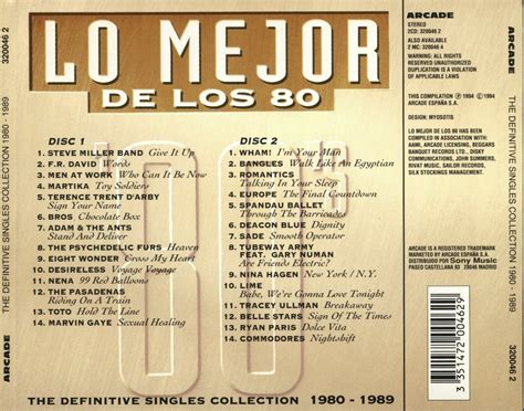 caratulas de cd de musica lo mejor de los 80 1980 1989