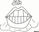 Coloring Sh Articulation Pages Mouth Therapy Choose Board Sound sketch template