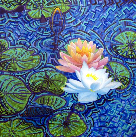 water lilies painting lily painting art painting oil watercolor