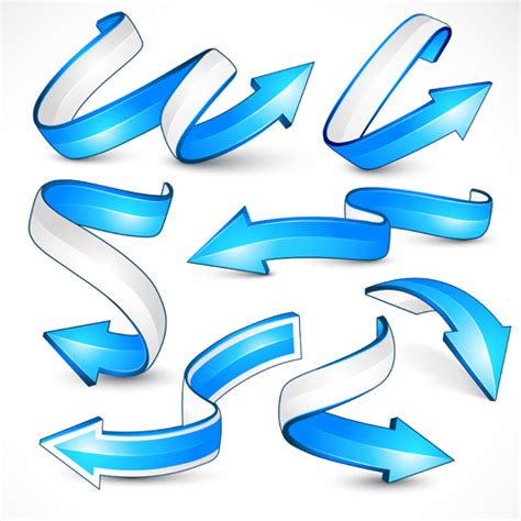 3d Blue Arrows Vector Material 02 Free Download