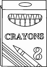 Box Crayons Coloring Pages Clipart Eight Color Crayola Contain Drawing Cliparts Library sketch template