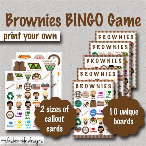 fashionable moms girl scouts brownies bingo game girl scout
