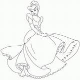 Coloring Cinderella Princess Pages Dance sketch template