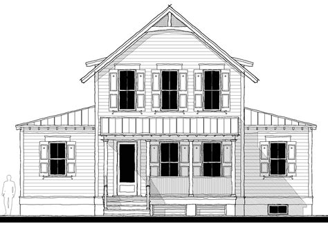 colonial beach cottage  house plan  design  allison ramsey architects house