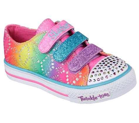 skechers girls twinkle toes shuffles rainbowglitter light  sneaker