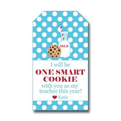 printable  smart cookie tag  beginning   year