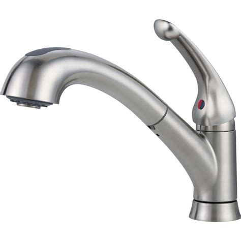 delta lf ar kitchen faucet  pullout spray arctic stainless york taps