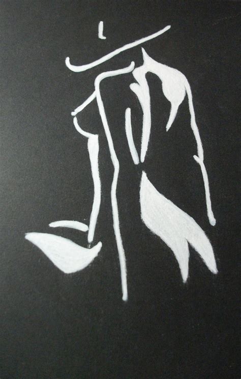 Erotic Drawing On Black Paper Nude Woman Etsy